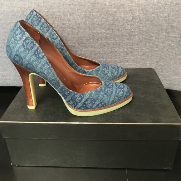 denim heels